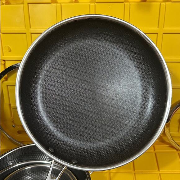 HEXCLAD 7 Piece Nonstick Stainless Steel Frying Pan Set 8 10 12" Lids Wok M $600 - Picture 5 of 10